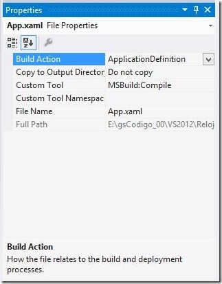 Build Action 01 - App.xaml ApplicationDefinition